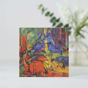 Invitación Venado en el bosque II por Franz Marc, Arte Vintag