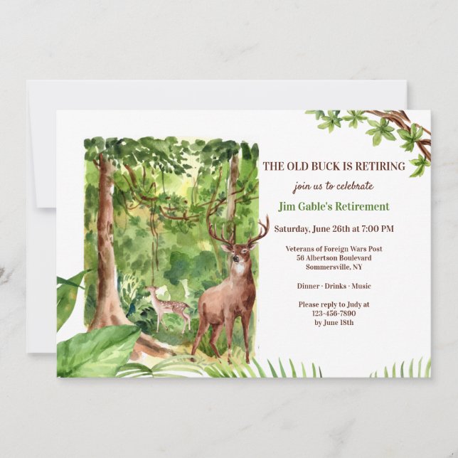 Invitación Venado en los bosques (Anverso)