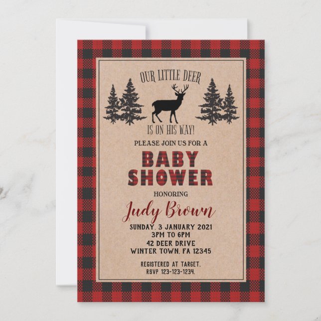 Invitación Vendedor Baby Shower, ducha de Navidades, vacacion (Anverso)