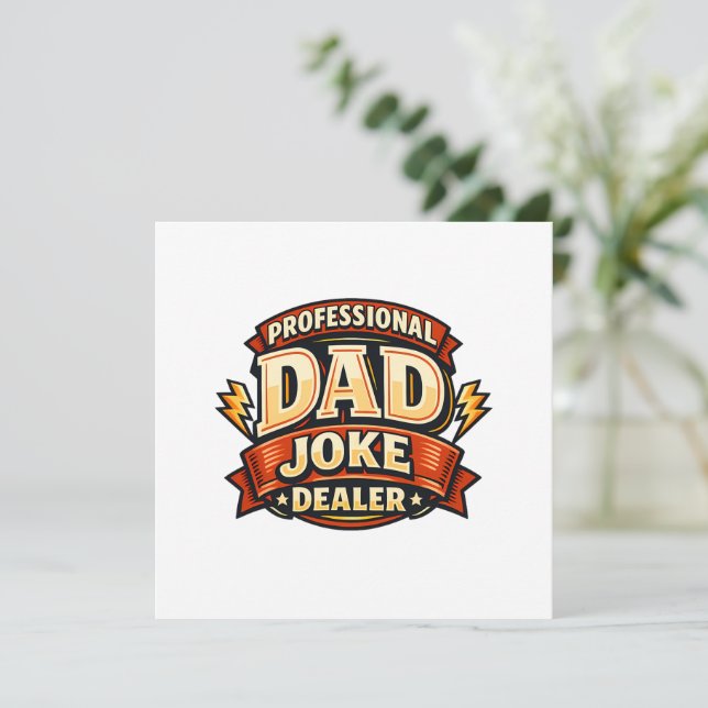 Invitación Vendedor Profesional de Chistes de Papá Divertido  (Anverso de pie)