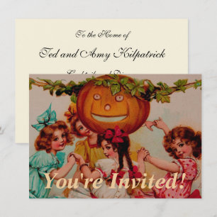 Invitación Vendimia de calabaza de la fiesta de Halloween