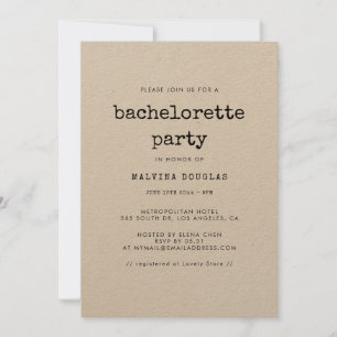Invitación Vendimiadora minimalista Bachelorette Party