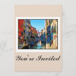 Invitación Venecia, callejón con amor