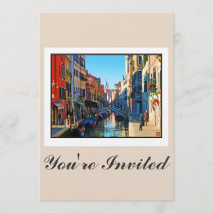 Invitación Venecia, callejón con amor