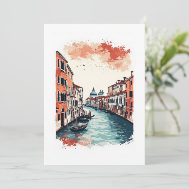 Invitación Venecia, Italia  (Anverso de pie)