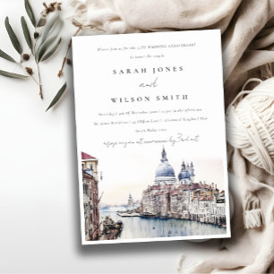 Invitación Venecia Italia Canales Aniversario del Boda de la