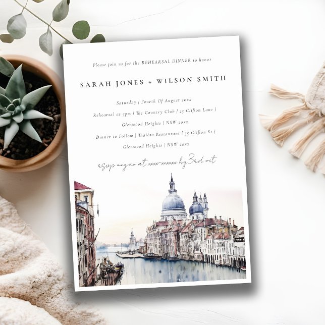 Invitación Venecia Italia Canales Canales Ensayo Cena (Subido por el creador)