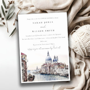 Invitación Venecia Italia Canales Ducha de Parejas Acuáticas