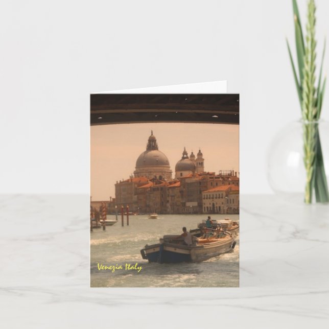 Invitación Venecia Italia Gran Canal Vintage (Anverso)