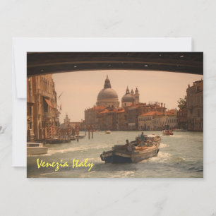 Invitación Venecia Italia Gran Canal Vintage