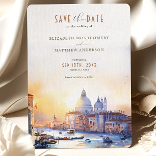 Invitación Venecia Italia Waterfront Save the Date