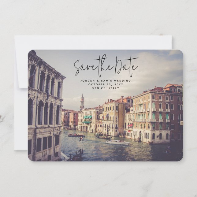 Invitación Venecia Italia Wedding Save the Date (Anverso)