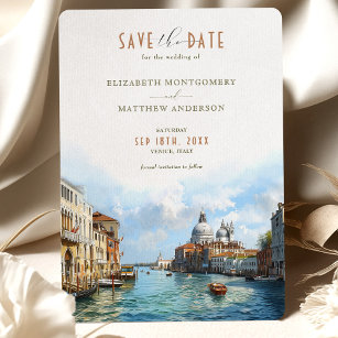 Invitación Venetian Elegance Waterfront Save-the-Date