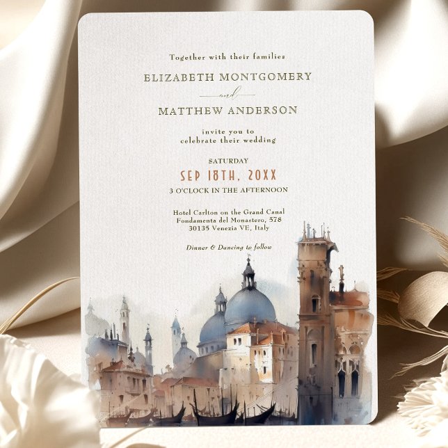 Invitación Venetian Splendor Wedding Basilica della Salute (Subido por el creador)