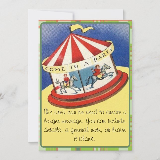 Invitación Venido a un fiesta (Anverso)