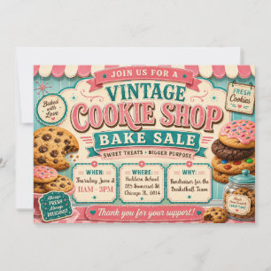 Invitación Venta de Hornear de la Tienda de Galletas Vintage