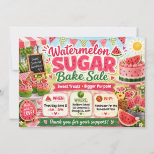 Invitación Venta de Repostería de Verano Sandía Dulce