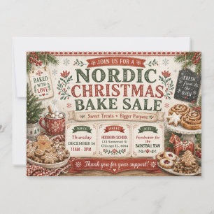 Invitación Venta de Repostería Navideña Nórdica Escandinava A