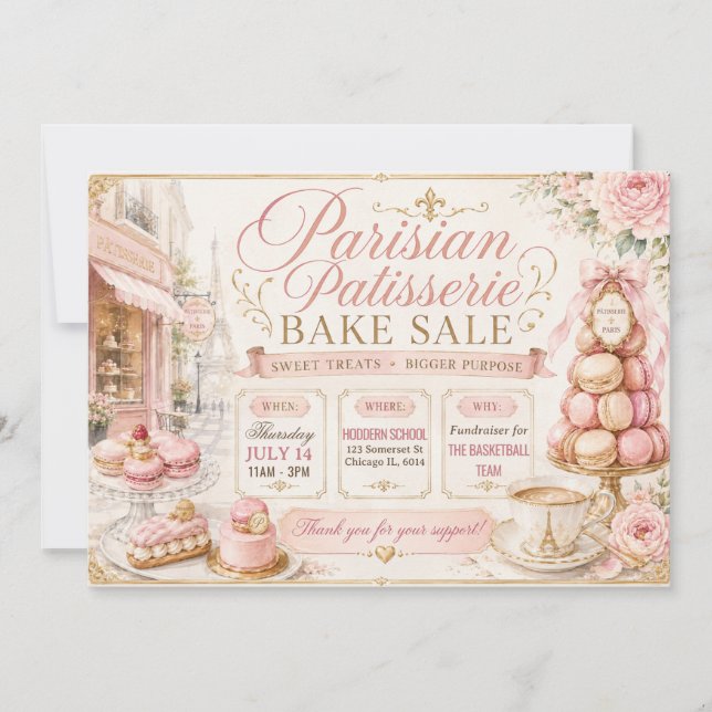 Invitación Venta de Repostería Parisina (Anverso)