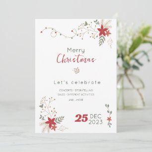 Invitación Venta minimalista de Feliz Navidad, Felices Fiesta