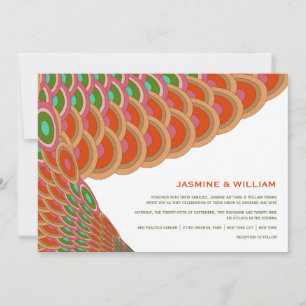 Invitación Ventilador de vieira de estilo Art Deco Boho Boda