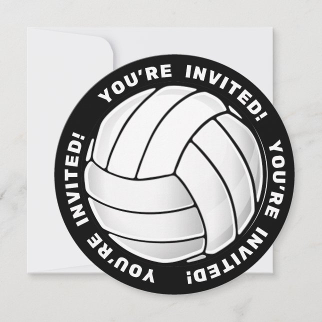 Invitación Ventilador de voleibol (Anverso)