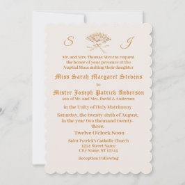 Invitación Ventilador victoriano monogramado