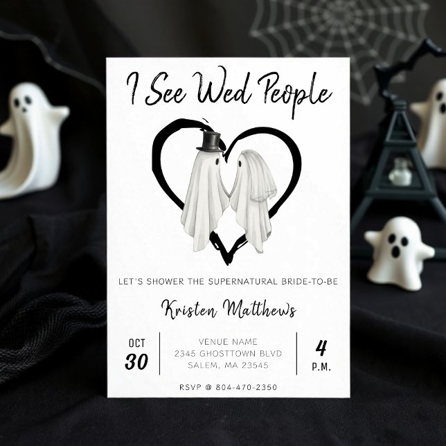 Invitación Veo A La Gente Wed Ghost Halloween Bridal Shower (Subido por el creador)