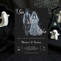 Veo A Wed People Gótico Fantasma Boda Halloween