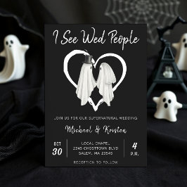 Invitación Veo A Wed People Gótico Fantasma Boda Halloween