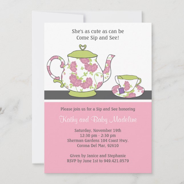Invitación Ver e invitar a Baby Shower (Anverso)