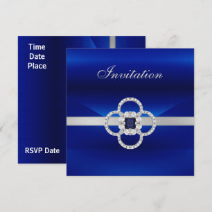 Invitación Ver Revisado Abajo Joyas de Plata Azul para Todas