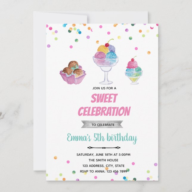Invitación veraniega al helado del domingo (Anverso)