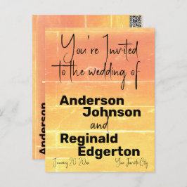 Invitación Veraniega Informal de Dos Caras Durazno