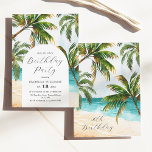 Invitación Verano 30 de Playa Tropical<br><div class="desc">Elegante playa tropical verano 30 cumpleaños invitación.</div>