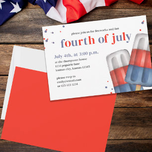 Invitación Verano 4 de julio Personalizado lindo