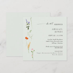 Invitación Verano acuarela Floral Sage Bridal Shower