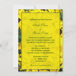 Invitación verano amarillo brillante flores de margarita invi