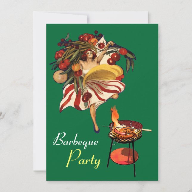 INVITACIÓN VERANO BARBEQUE FIESTA BAILE , COCINA ITALIANA (Anverso)