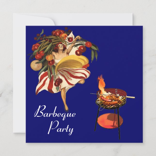 INVITACIÓN VERANO BARBEQUE FIESTA BAILE , COCINA ITALIANA (Anverso)