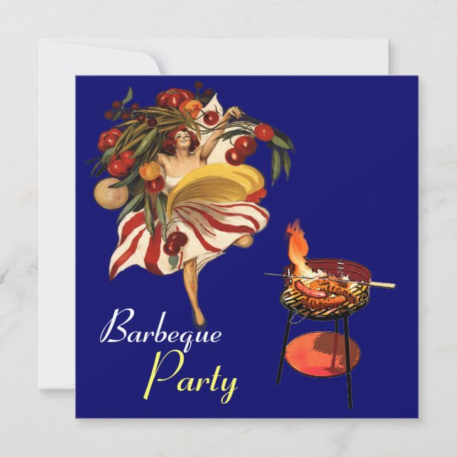 INVITACIÓN VERANO BARBEQUE FIESTA BAILE , COCINA ITALIANA (Anverso)