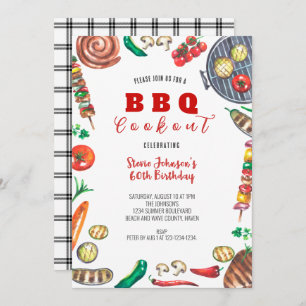 Invitación Verano BBQ Cocina 60 cumpleaños