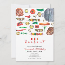Invitación Verano BBQ Cocina Cumpleaños
