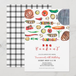 Invitación Verano BBQ Cocina Cumpleaños
