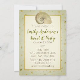 Invitación Verano Beach Seashell Rústico Madera Dulce 16