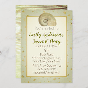 Invitación Verano Beach Seashell Rústico Madera Dulce 16