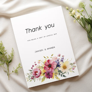 Invitación Verano botánico colorido floral Gracias