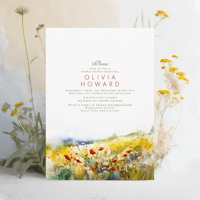 Invitación Verano brillante Flores salvajes Boho Bridal Showe (Subido por el creador)