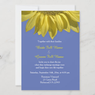 Invitación verano brillante y soleado boda de girasol amarill