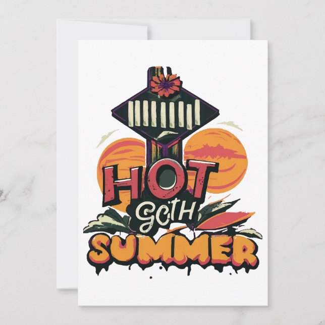 Invitación Verano Caliente Gótico Chic  (Anverso)